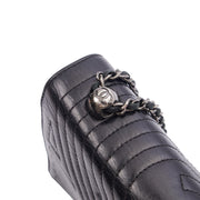 Picture of Chanel Shoulder Bag Flap Bag in Black, Calfskin Leather