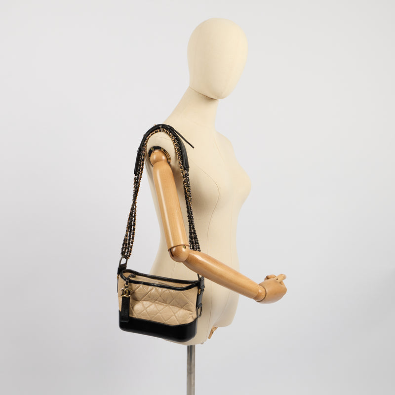 Chanel Shoulder Bag Gabrielle Hobo - Small in Neutral, Calfskin Leather