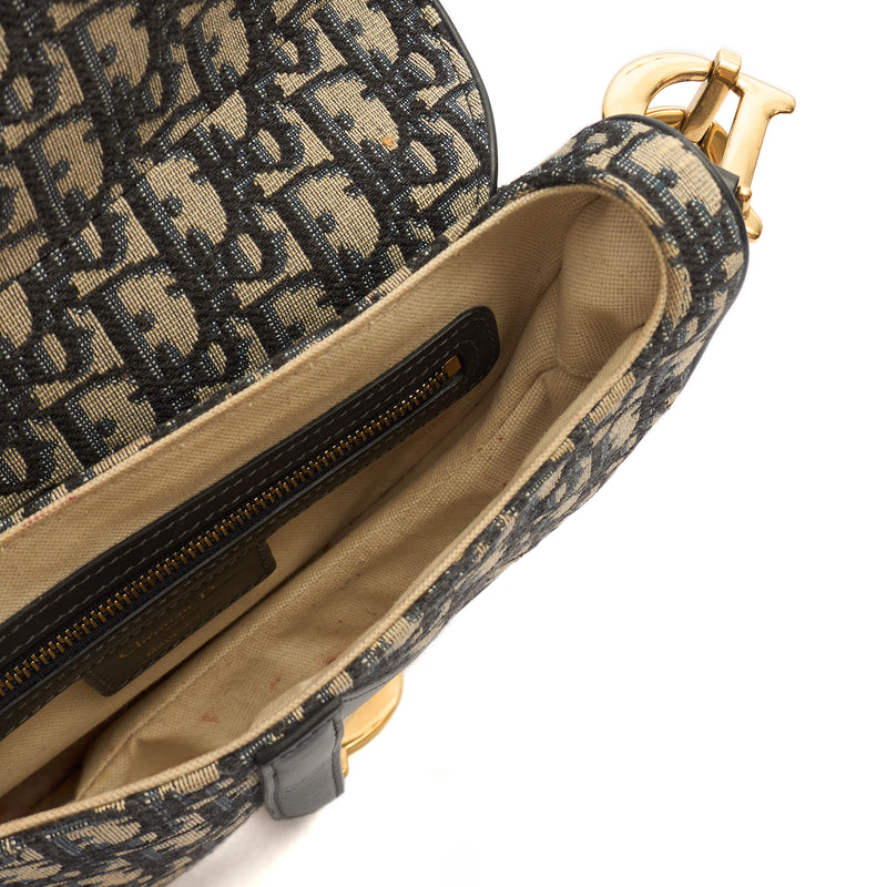 Picture of Christian Dior Shoulder Bag Saddle Bag in Blue, Dior Oblique Embroidery
