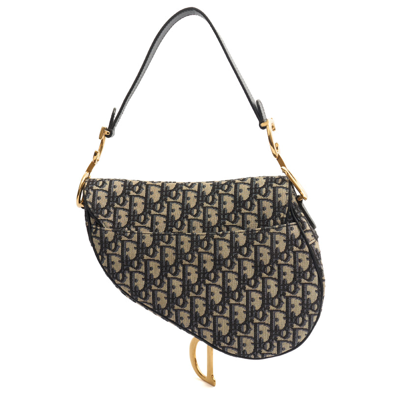 Picture of Christian Dior Shoulder Bag Saddle Bag in Blue, Dior Oblique Embroidery