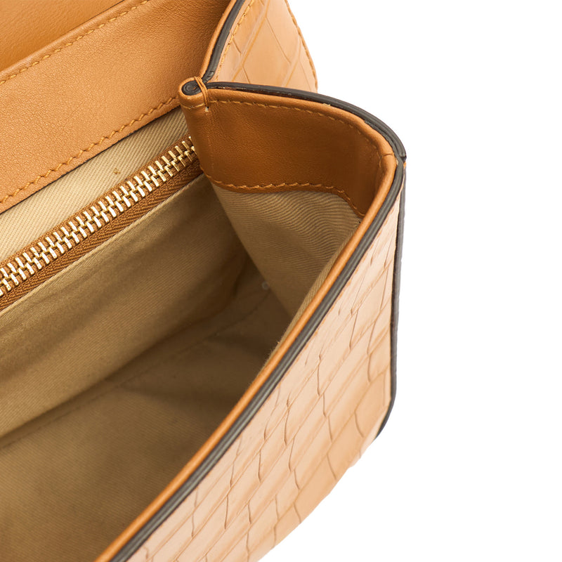 Picture of Chloe Top Handle Chloe C - Small in Brown, Embossed Croco Calfskin