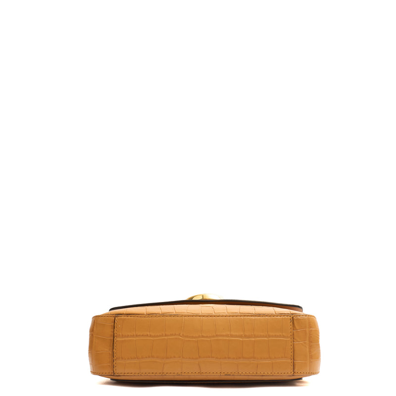 Picture of Chloe Top Handle Chloe C - Small in Brown, Embossed Croco Calfskin