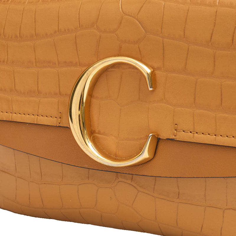 Picture of Chloe Top Handle Chloe C - Small in Brown, Embossed Croco Calfskin