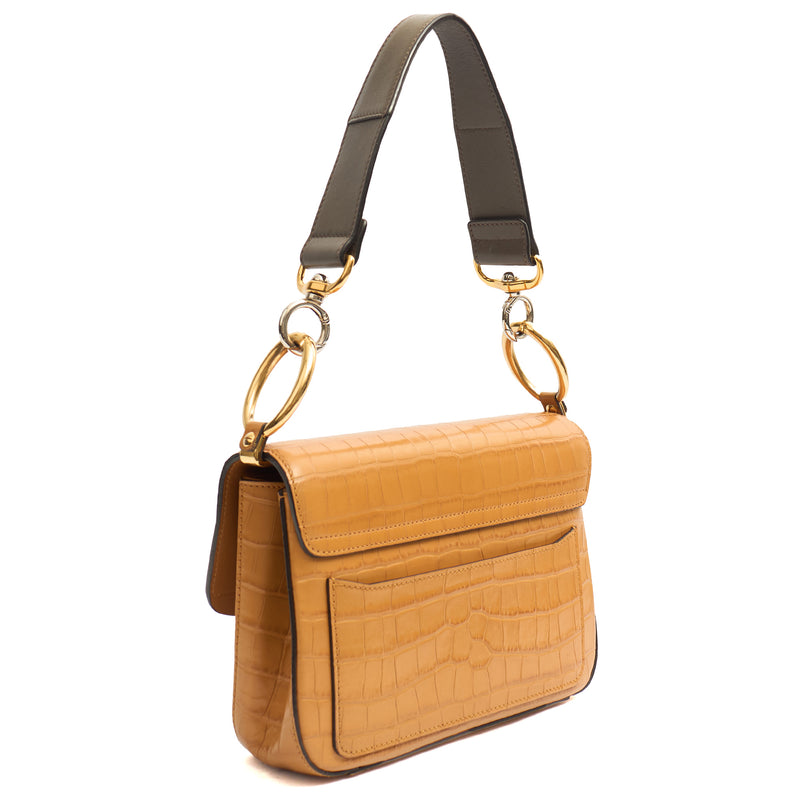Picture of Chloe Top Handle Chloe C - Small in Brown, Embossed Croco Calfskin