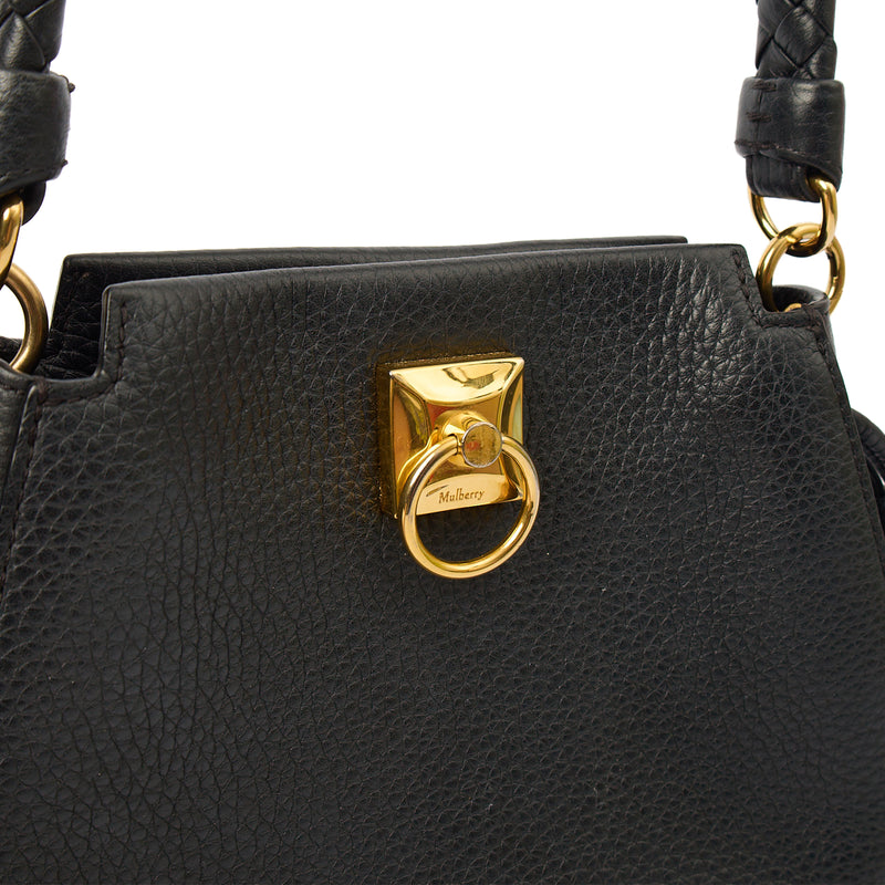 Picture of Mulberry Shoulder Bag Iris Hobo - Mini in Black, Calfskin Leather