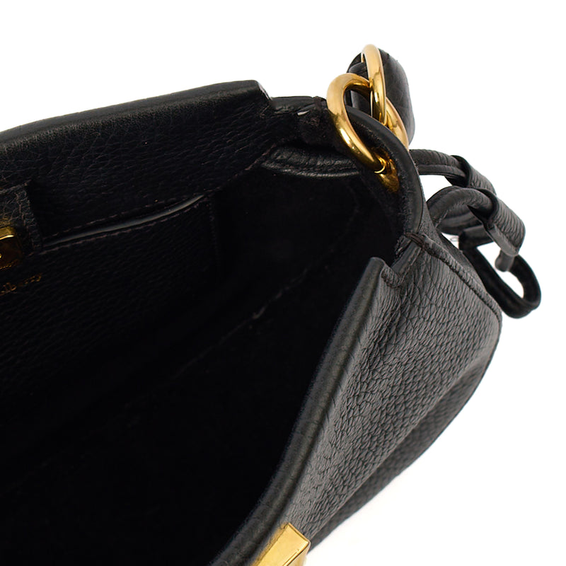 Picture of Mulberry Shoulder Bag Iris Hobo - Mini in Black, Calfskin Leather
