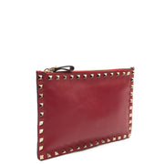 Picture of Valentino Clutch Rockstud Pouch in Red, Leather