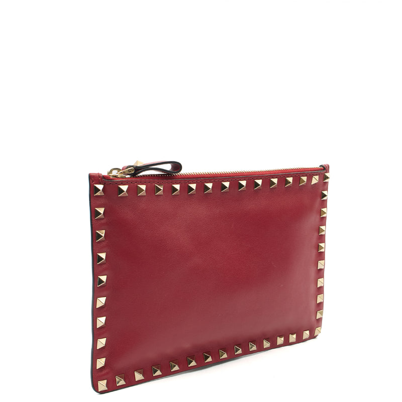 Picture of Valentino Clutch Rockstud Pouch in Red, Leather
