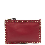 Picture of Valentino Clutch Rockstud Pouch in Red, Leather