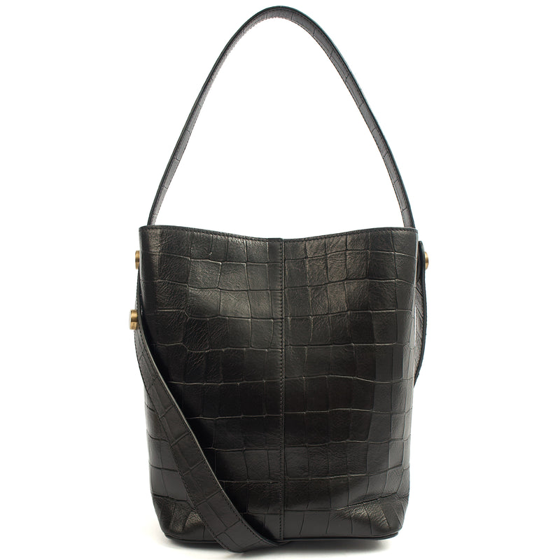 Picture of Mulberry Bucket Bag Kite Tote in Black, Exotic Effect Leather