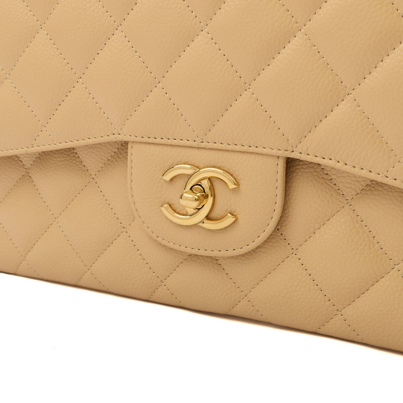 Picture of Chanel Shoulder Bag Classic Double Flap - Large in Neutral, Caviar Leather