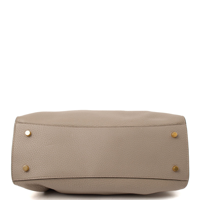 Picture of Mulberry Top Handle Iris Hobo in Solid Grey, Calfskin Leather