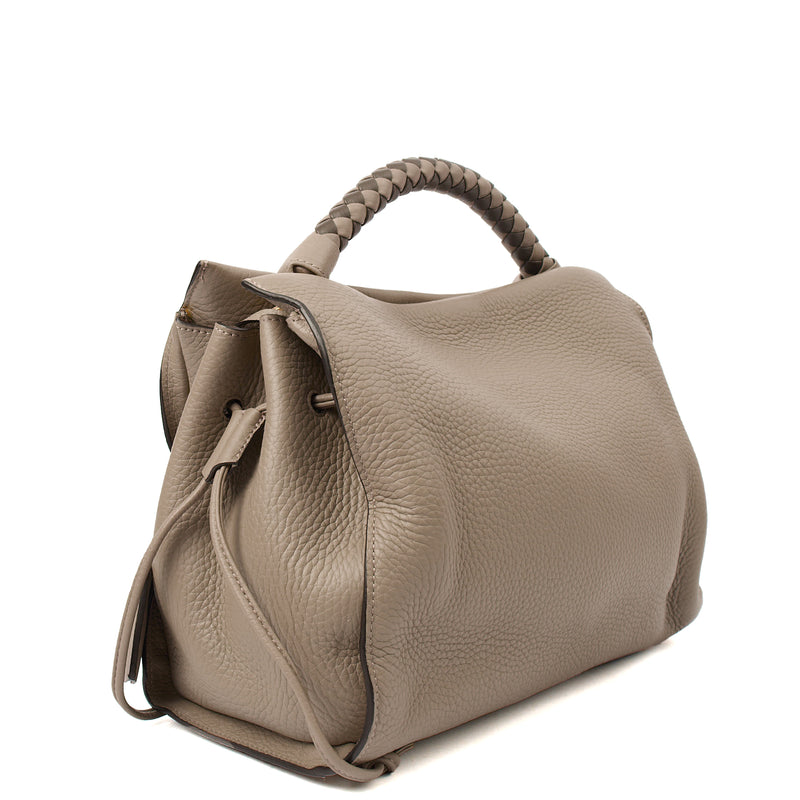 Picture of Mulberry Top Handle Iris Hobo in Solid Grey, Calfskin Leather