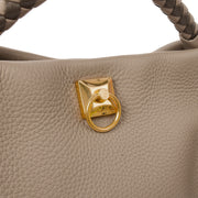 Picture of Mulberry Top Handle Iris Hobo in Solid Grey, Calfskin Leather