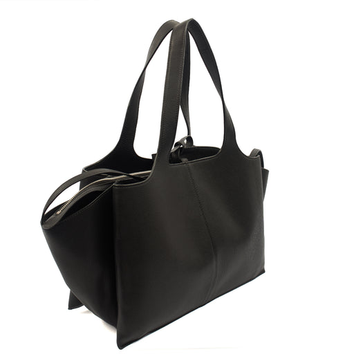 Picture of Celine Top Handle Trifold in Black, Leather