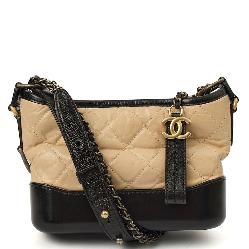 Chanel Shoulder Bag Gabrielle Hobo - Small in Neutral, Calfskin Leather