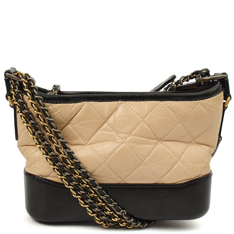 Chanel Shoulder Bag Gabrielle Hobo - Small in Neutral, Calfskin Leather