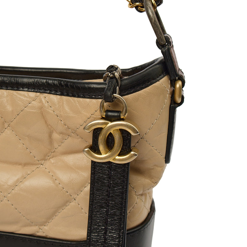 Chanel Shoulder Bag Gabrielle Hobo - Small in Neutral, Calfskin Leather