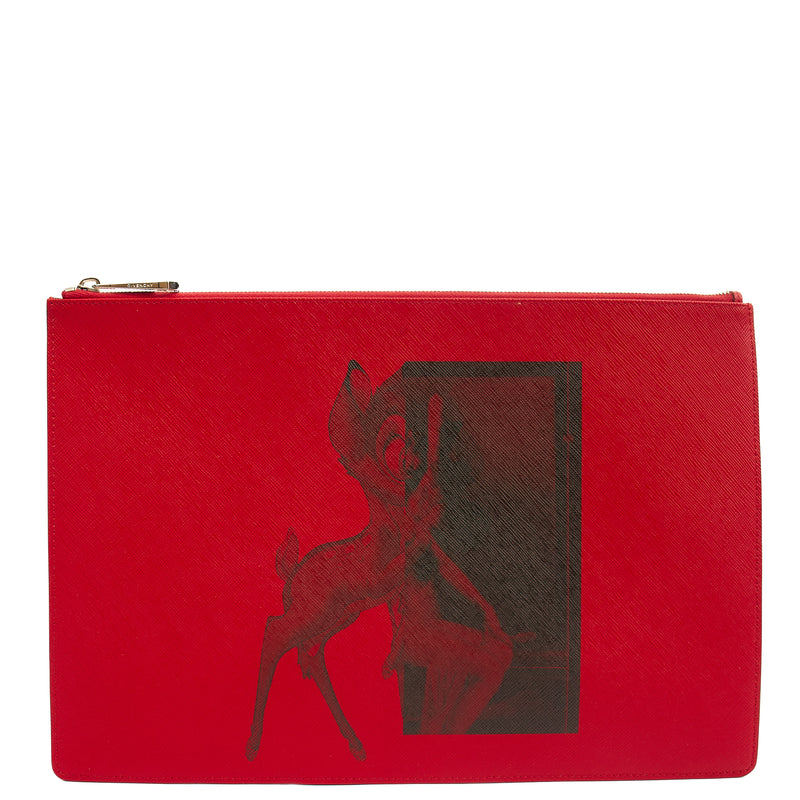Picture of Givenchy Clutch Zip Pouch in Red, Box Calfskin