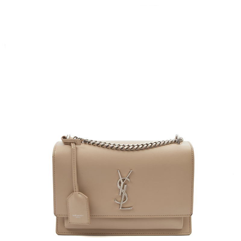Picture of Saint Laurent Shoulder Bag Sunset - Medium in Neutral, Leather