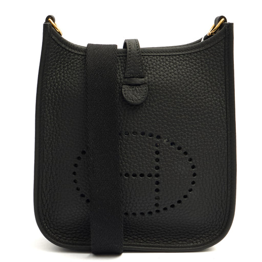 Picture of Hermes Cross Body Evelyne 16 in Black, Clemence Leather