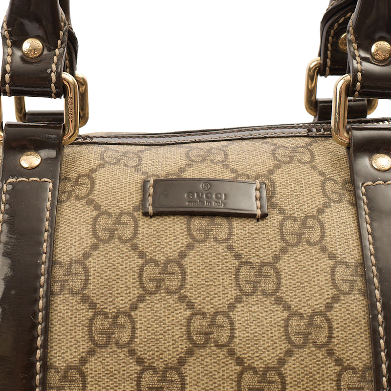 Picture of Gucci Top Handle Boston in GG Supreme, Leather