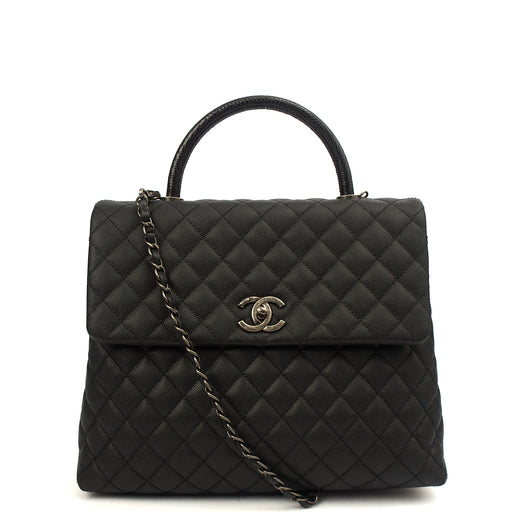 Picture of Chanel Tote Coco Top Handle in Black, Caviar Leather