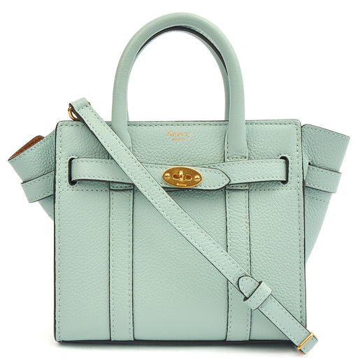 Picture of Mulberry Mini Bag Zipped Bayswater - Micro in Blue, Leather