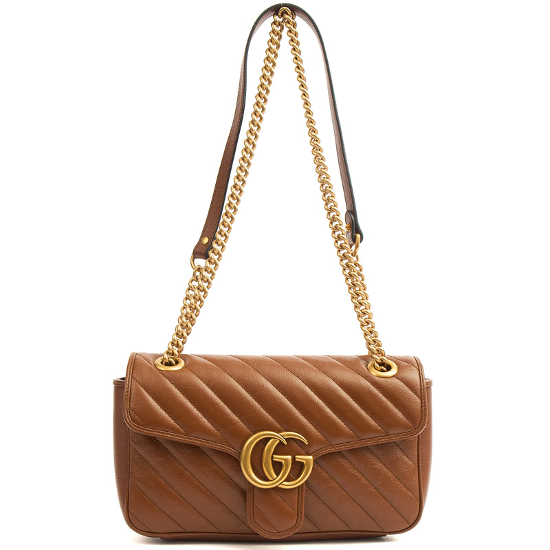Picture of Gucci Shoulder Bag Marmont Shoulder Flap Bag - Medium in Brown, Leather