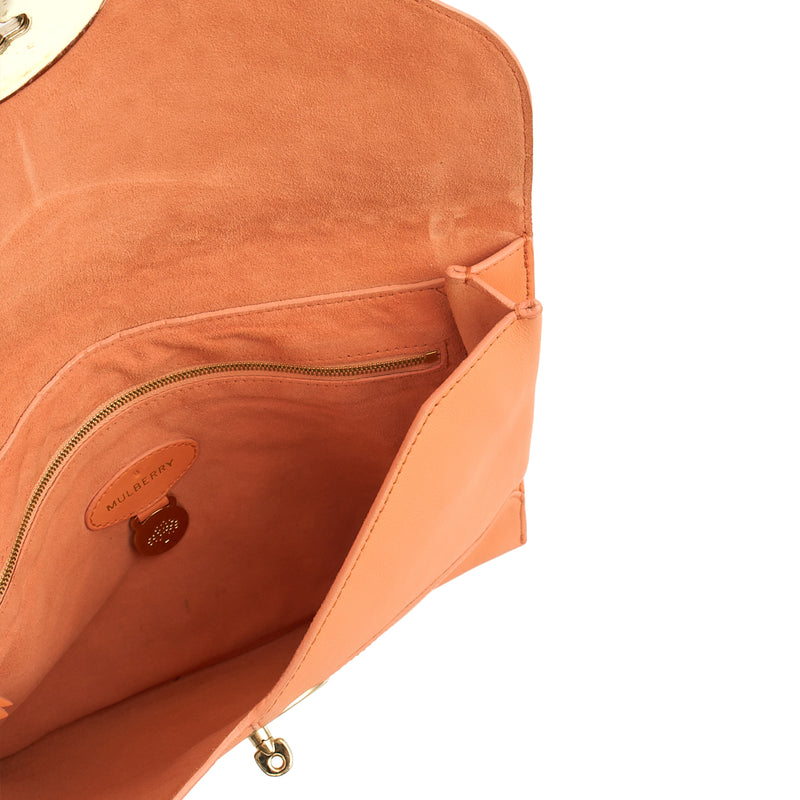 Picture of Mulberry Clutch Pouch in Coral Orange, Calfskin Leather