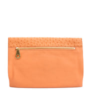 Picture of Mulberry Clutch Pouch in Coral Orange, Calfskin Leather