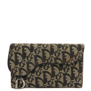 Picture of Christian Dior Wallet Saddle Coin Purse in Blue, Dior Oblique Embroidery