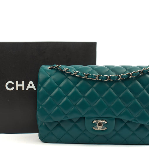 Picture of Chanel Shoulder Bag Classic Double Flap - Large in Blue, Lambskin Leather
