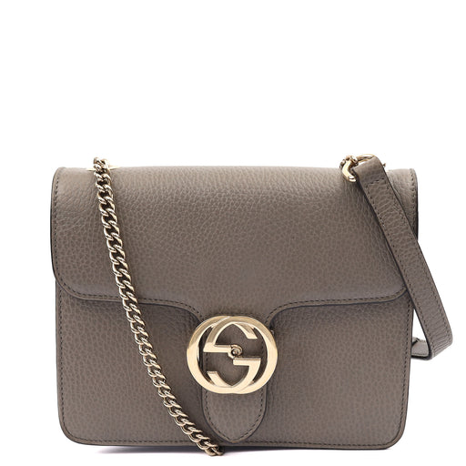 Picture of Gucci Cross Body Dollar Interlocking GG Bag - Small in Grey, Leather