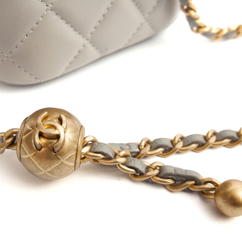 Picture of Chanel Cross Body Vanity Case - Mini in Grey, Lambskin Leather