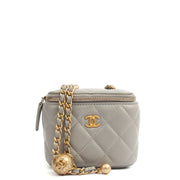 Picture of Chanel Cross Body Vanity Case - Mini in Grey, Lambskin Leather