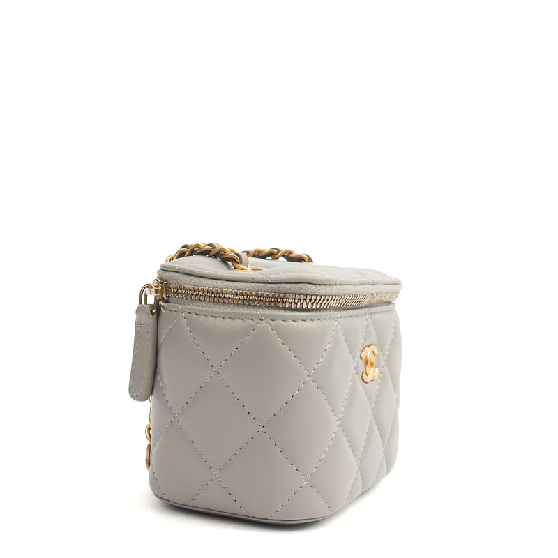 Picture of Chanel Cross Body Vanity Case - Mini in Grey, Lambskin Leather