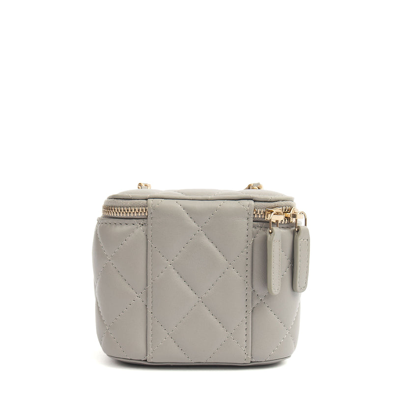 Picture of Chanel Cross Body Vanity Case - Mini in Grey, Lambskin Leather