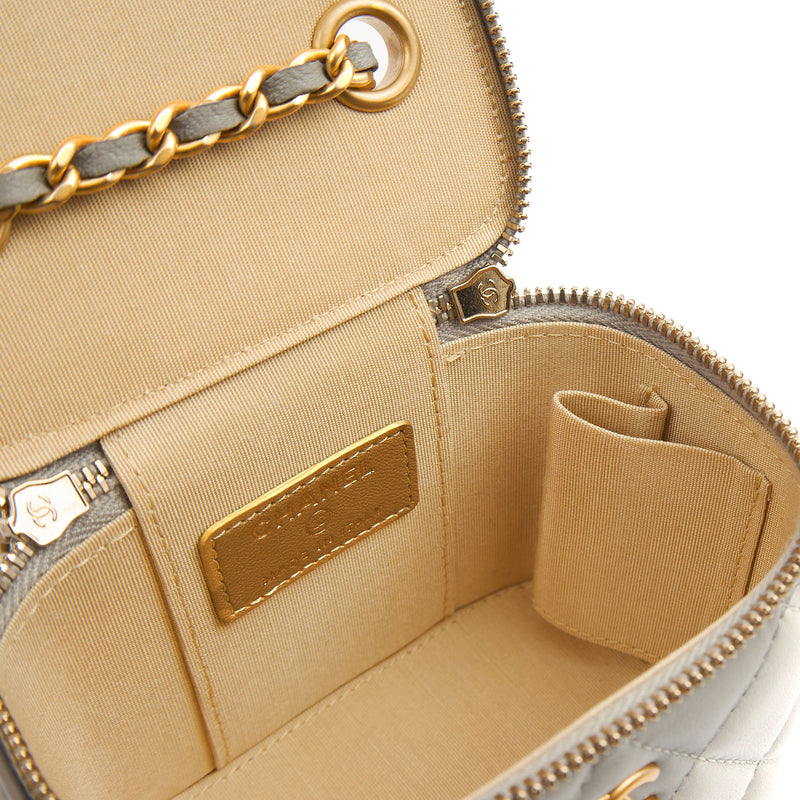 Picture of Chanel Cross Body Vanity Case - Mini in Grey, Lambskin Leather