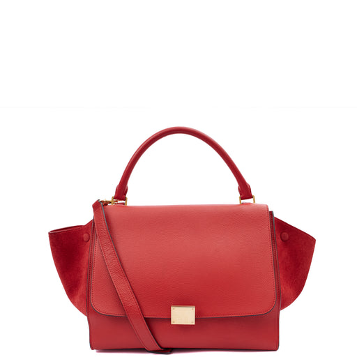 Picture of Celine Top Handle Trapeze - Medium in Red, Box Calfskin