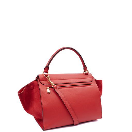Picture of Celine Top Handle Trapeze - Medium in Red, Box Calfskin