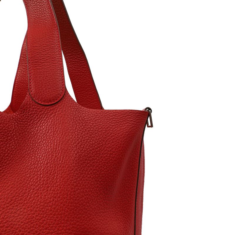 Picture of Hermes Tote Picotin 31 in Rouge Vif, Togo Leather