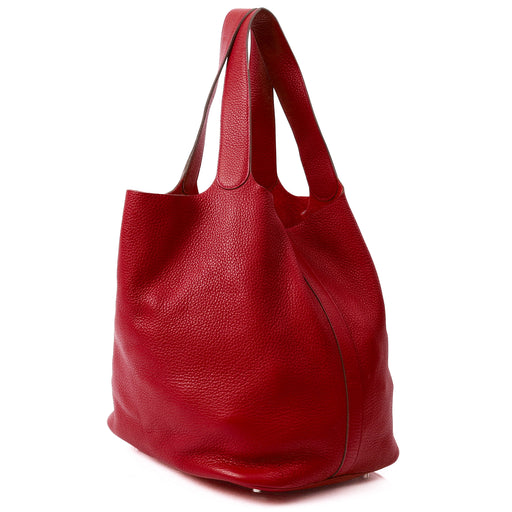Picture of Hermes Tote Picotin 31 in Rouge Vif, Togo Leather