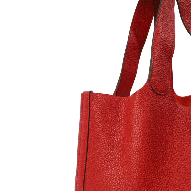 Picture of Hermes Tote Picotin 31 in Rouge Vif, Togo Leather