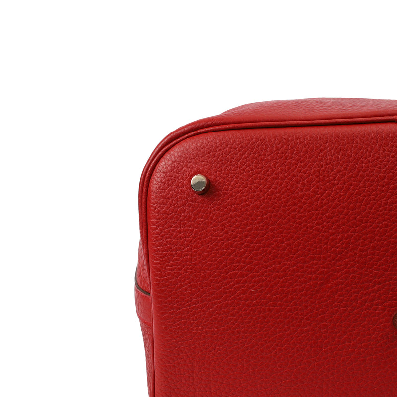Picture of Hermes Tote Picotin 31 in Rouge Vif, Togo Leather