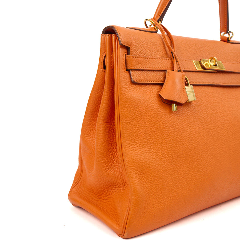 Picture of Hermes Tote Kelly 35 in Classic Orange, Togo Leather