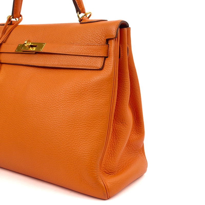 Picture of Hermes Tote Kelly 35 in Classic Orange, Togo Leather
