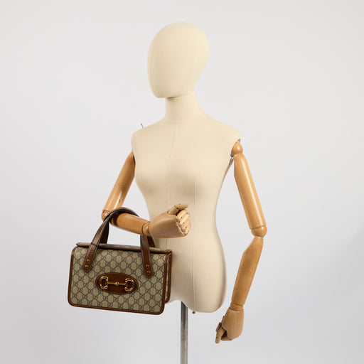 Picture of Gucci Top Handle Horsebit 1955 Tote in GG Supreme, Leather