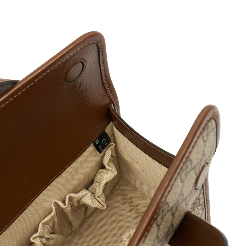 Picture of Gucci Top Handle Horsebit 1955 Tote in GG Supreme, Leather