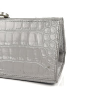 Picture of Balenciaga Top Handle Hourglass Top Handle Small in Grey, Exotic Effect Leather